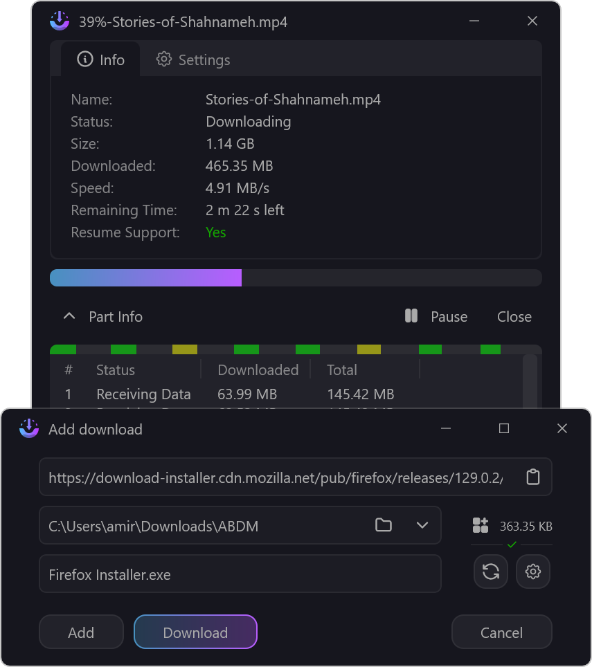 AB Download Manager 分段下载与任务详情